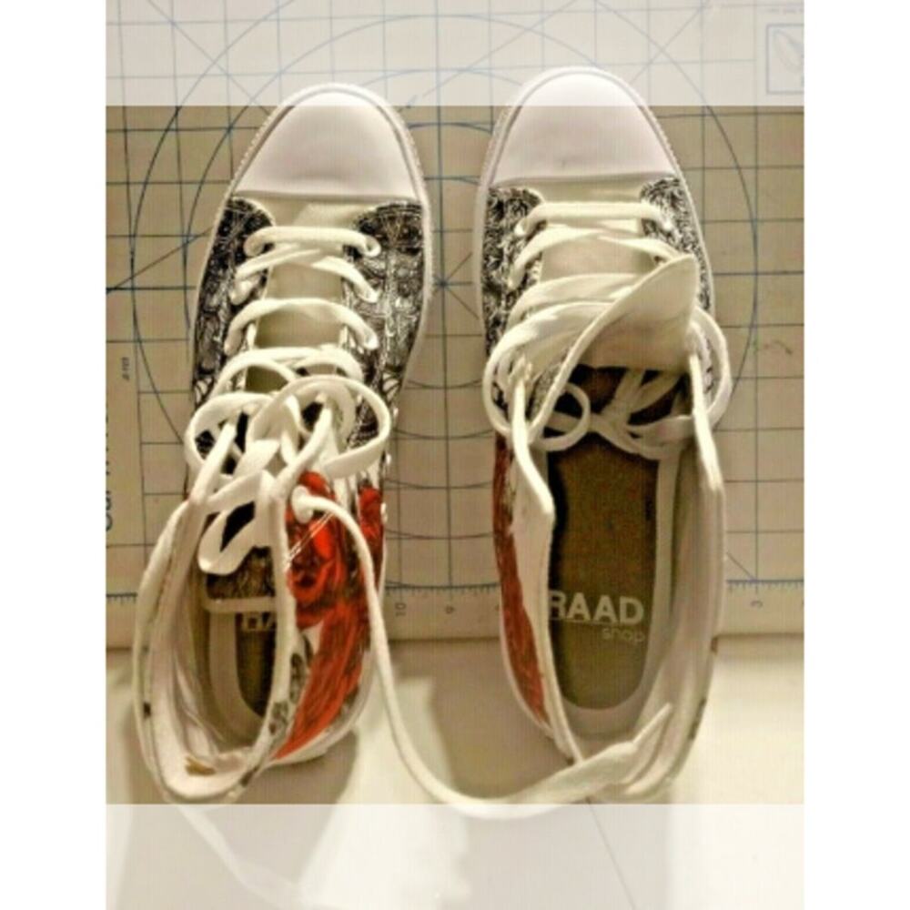 RAAD Shop Abstract & Roses  WHITE Hi-Top 9.5M - Picture 7 of 13